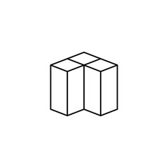 Geometric Cube Icon for Design and 3D Concepts