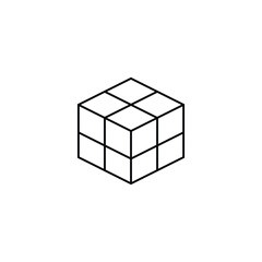 Geometric Cube Icon for Design and 3D Concepts