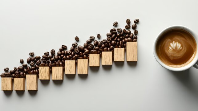 Coffee Bean Growth Chart with Latte Art