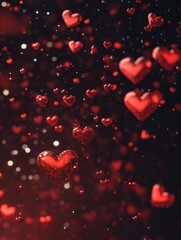 valentine background with hearts, generative ai