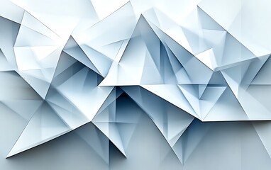 Obraz premium Abstract geometric background with light blue and white polygonal shapes.