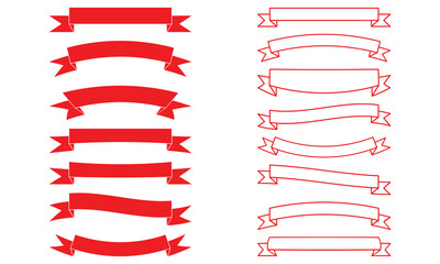set of red ribbons