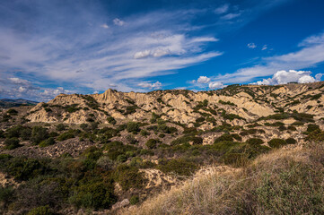 badlands sceneries inside the badlands national park, Matera province, italy