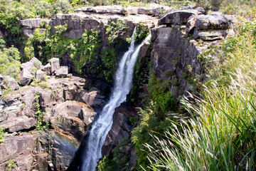 Waterfall with a rainbow 