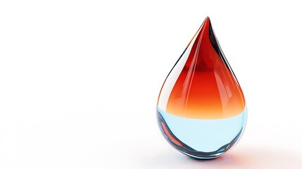 Fototapeta premium A drop of water with a red and blue swirl