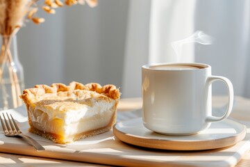 ​National Pie Day. Coffee cup and slice of pie