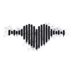 Spray graffiti love wave sign painted in black on white. love wave symbol. isolated on white background. vector illustration