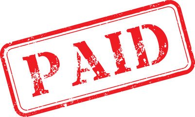 Paid Rubber Stamp Vector Illustration with Original Brushes and Red Ink Text