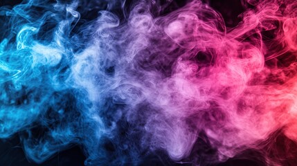Obraz premium Abstract colorful smoke swirls on black background.