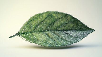 Obraz premium A single leaf with prominent veins