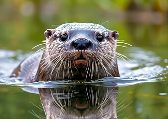 otter in a pond