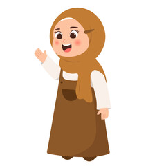 Happy Girl in Hijab Illustration