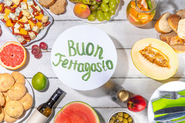 Ferragosto holiday lunch background