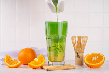 Fototapeta premium Orange Matcha Lemonade
