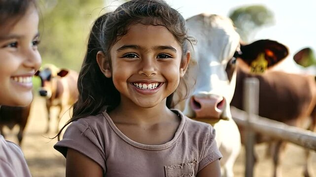 Children Learning About Dairy Farming and Cows