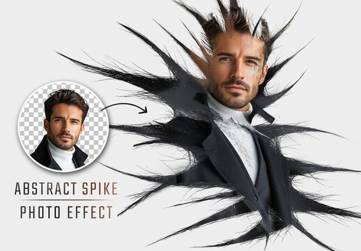 Abstract Spike Dispersion Photo Effect Mockup