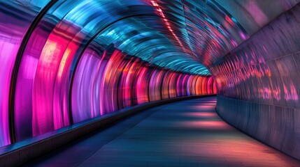 long exposure with motion blur light trail of underground tunnel highway