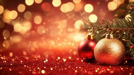 Obraz premium Celebratory Christmas Scene with Glittering Snowflakes