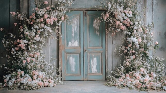 Serene Wedding Arch with Pastel Flowers