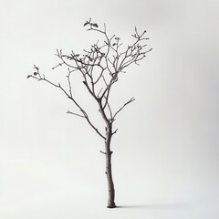 Obraz premium Bare tree studio shot, white background