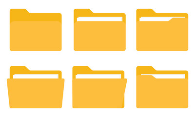 File folder icon set. Design for app, logo etc. Vector EPS 10