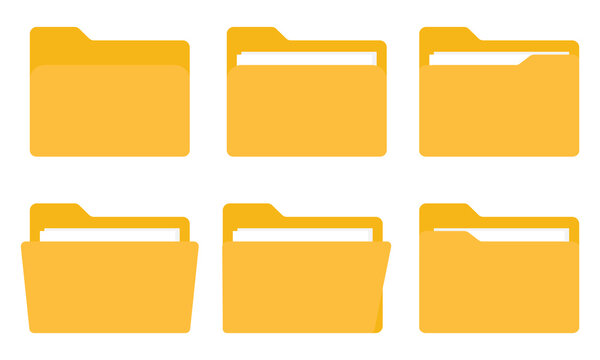 File folder icon set. Design for app, logo etc. Vector EPS 10