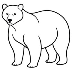 Fototapeta premium polar bear line art hand draw coloring page for kids