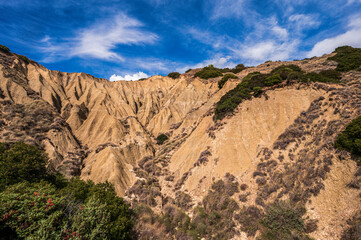 badlands sceneries inside the badlands national park, Matera province, italy