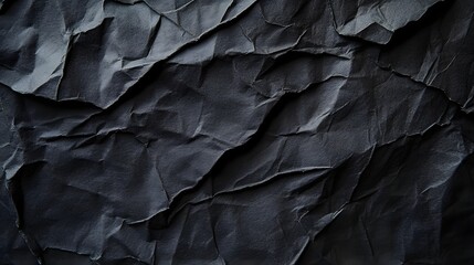 Dark Crumpled Paper Texture: Abstract Background