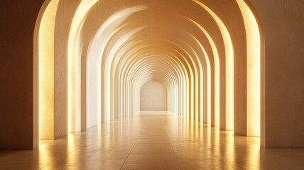 Fototapeta premium Illuminated archway hallway, interior design