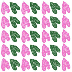 SPRING SUMMER LEAVES DESIGN PATTERN TEXTURE BACKGROUN WALLART VECTOR