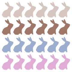 SPRING COLORFUL BUNNIES PATTERN TEXTURE BACKGROUND VECTOR