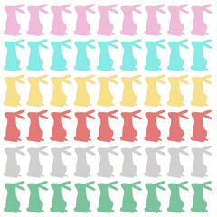SPRING COLORFUL BUNNIES PATTERN TEXTURE BACKGROUND VECTOR