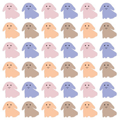 SPRING COLORFUL BUNNIES PATTERN TEXTURE BACKGROUND VECTOR