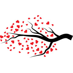 Tree Branch Love Illustration