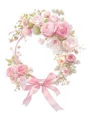 Elegant floral wreath illustration