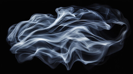 Fototapeta premium Effect of wind, cold air motion, white waves of fog or smoke isolated on transparent background. Vector realistic overlay illustration of 3d texture of clear material with wrinkles