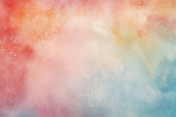 Obraz premium Abstract Watercolor Sky with Blending Hues of Pink, Blue, and Yellow Pastel watercolor wash background with abstract patterns