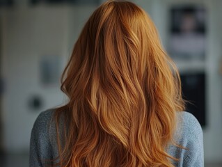 Naklejka premium Gender-Neutral Portrait of a Woman with Shoulder-Length Hair