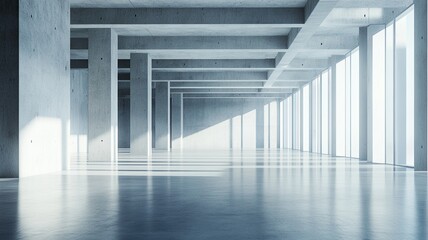 Modern concrete office sunlight interior design