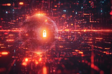 Obraz premium Cybersecurity innovations protecting data digital realm visual representation futuristic environment abstract view security concept