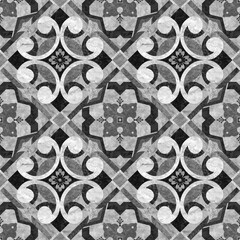 Seamless mosaic ancient vintage marble texture design wall tiles for decor