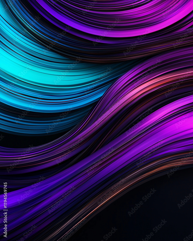 Poster abstract waves flowing in vibrant colors creating a dynamic background