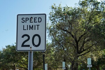 20 mph speed limit sign