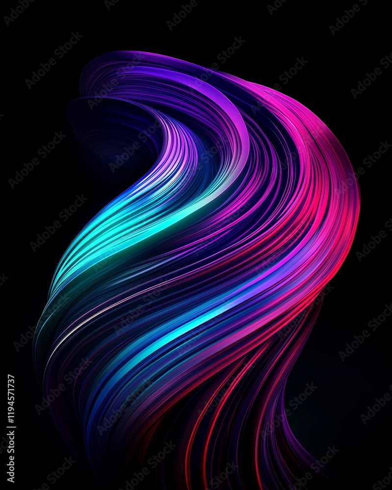 Poster abstract waves in vibrant colors creating dynamic graphic patterns for modern design