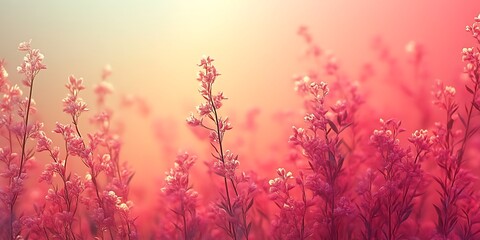 Pink flowers at sunset.