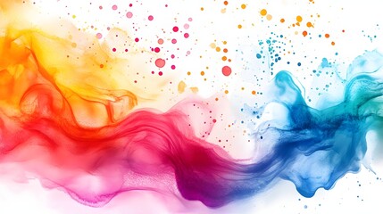 Fototapeta premium Abstract Colorful Ink Waves and Splashes