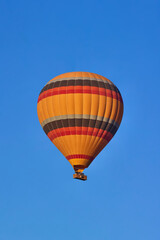 Balloons lifted into the air in Cappadocia. Entertainment and tourist attraction. A spectacular sight