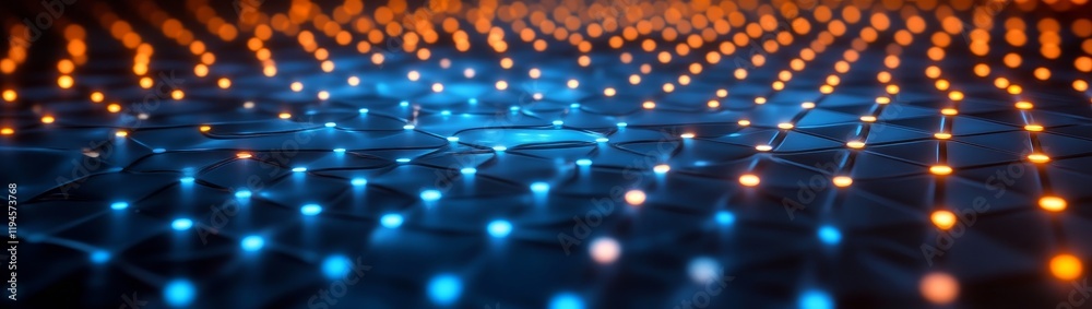 Poster Abstract network with glowing nodes.