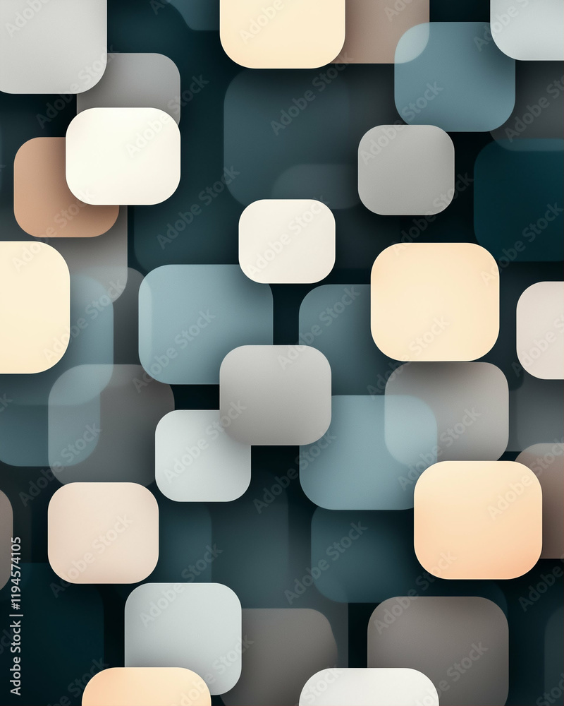 Poster abstract shapes background in soft colors with geometric patterns and smooth textures